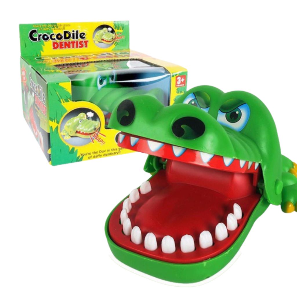 Đồ chơi khám răng cá sấu, cá sấu cắn tay, cỡ lớn bằng nhựa đồ chơi giải trí cho các bé