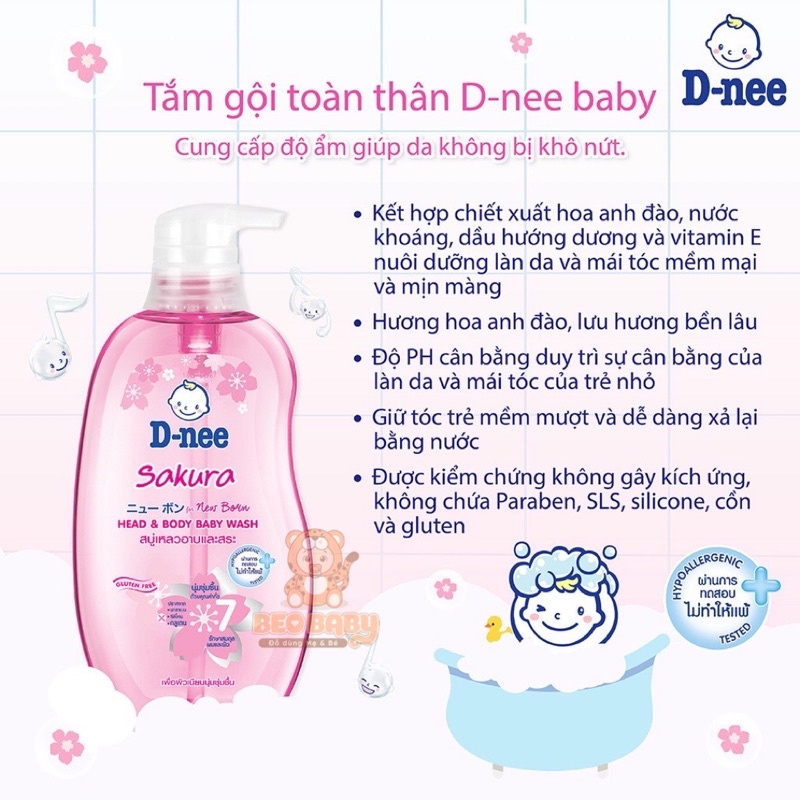 Sữa Tắm Gội Toàn Thân Dnee Cho Bé Từ 0 - 3 Tuổi 380ml