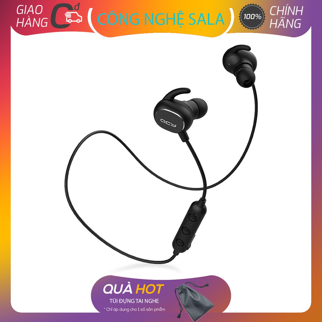 Tai Nghe Bluetooth 5.0 Không Dây QCY-QY19. Tai Nghe Thể Thao Chống Nước. Hàng Chính Hãng (Công Nghệ Sala)