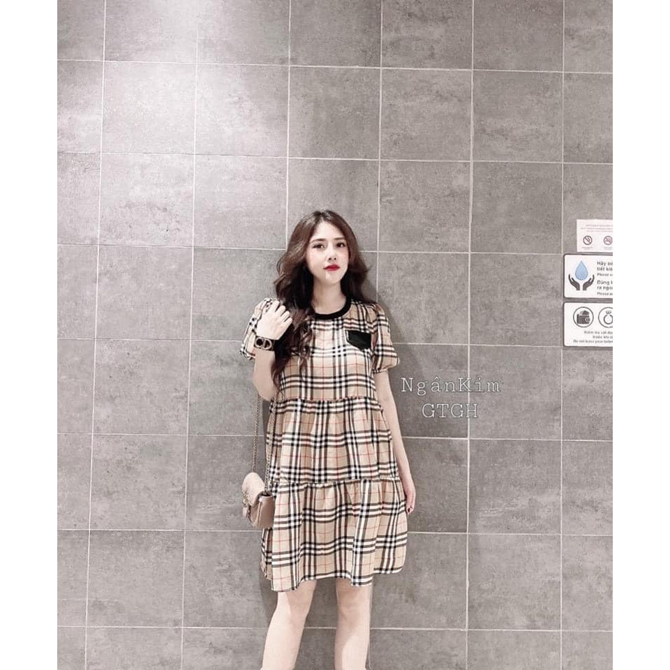 - Váy babydoll xinh kẻ caro (ảnh thật)