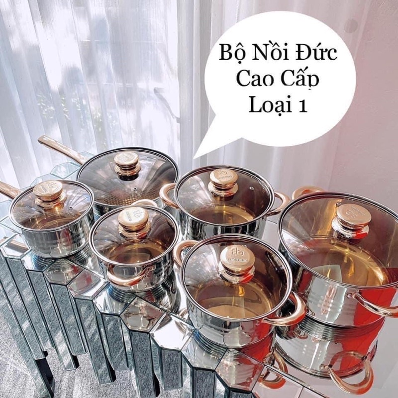 Nồi Đức 6 món cao cấp 5 đáy dùng cho mọi bếp