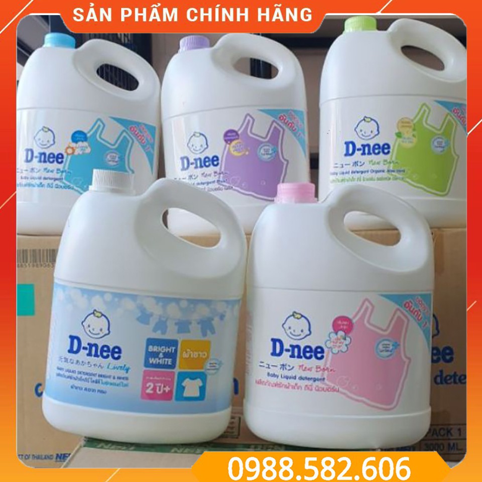 [DNEE] Nước Giặt Xả Quần Áo Sơ Sinh Cho Bé D-nee Thái Lan 3000ml - 8851989060057