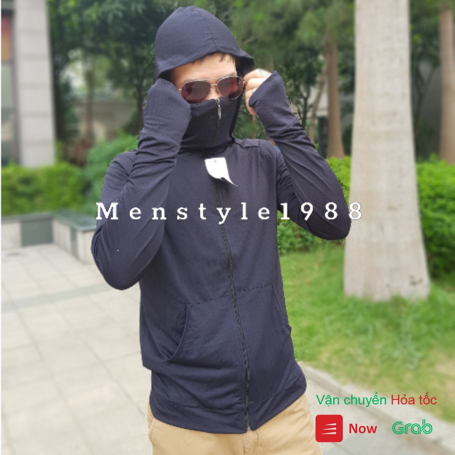 Áo chống nắng nam thông hơi phiên bản công nghệ cao có mũ trùm, áo khoác nắng nam dài trùm tay có mũ | BigBuy360 - bigbuy360.vn