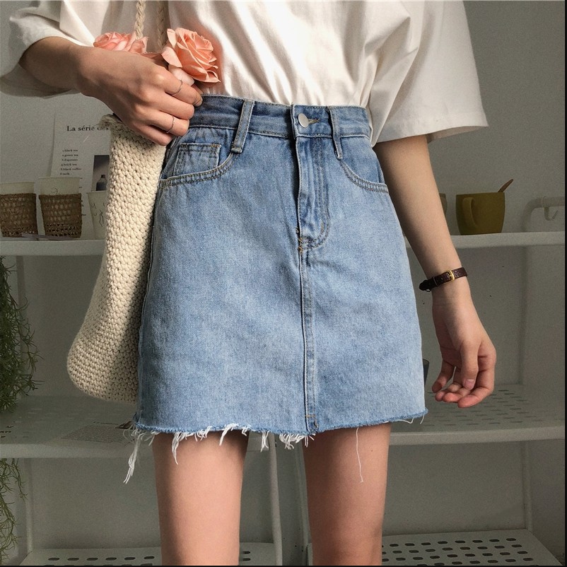 Chân váy bò, chân váy jean kèm quần bên trong dáng chữ A | BigBuy360 - bigbuy360.vn