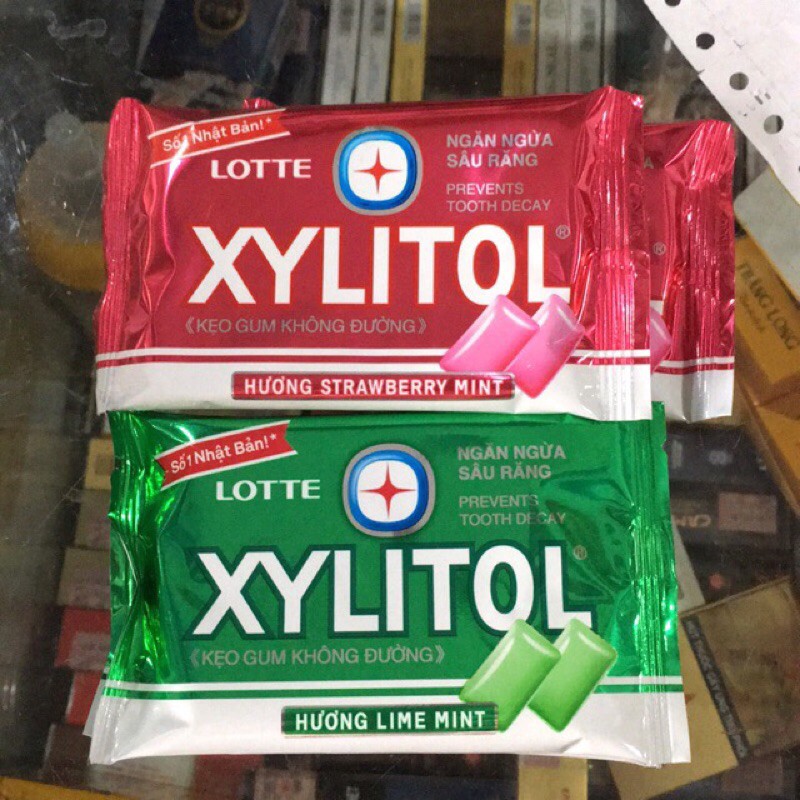 Kẹo vỉ không đường Lotte xylitol ngăn ngừa sâu răng đủ vị