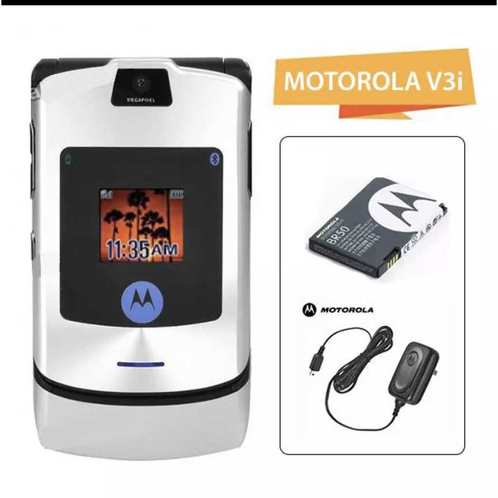 Điện thoại Motorola V3i nắp gập (CHÍNH HÃNG - Bàn phím thép - Kèm Pin Sạc) | BigBuy360 - bigbuy360.vn