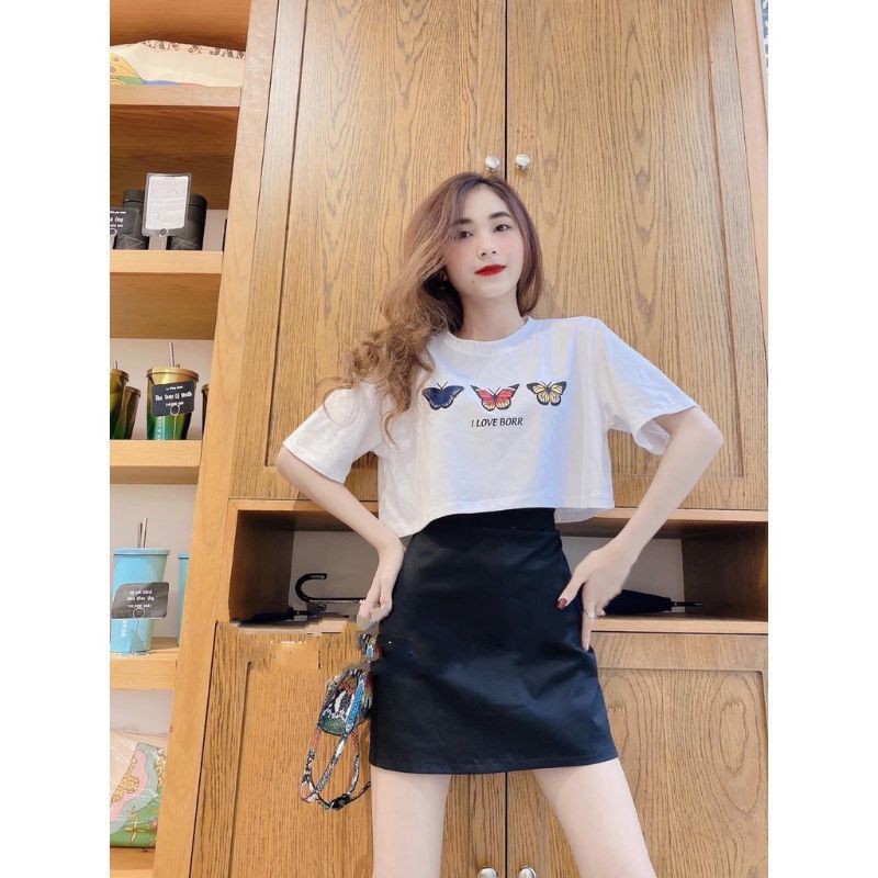 [Mã GENIAL03 giảm 19K đơn 199K] Set bigsize áo croptop kèm chân váy chữ A cực xinh