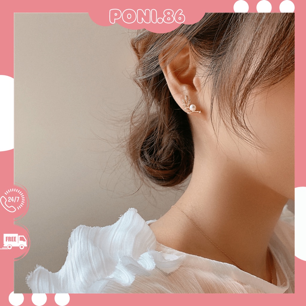 Hoa tai bông tai lúa ngọc nhẹ nhàng, tiểu thư kiểu Hàn Quốc