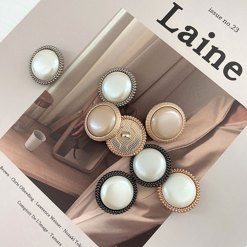 Set 5 nút áo tròn kích thước 20mm bằng kim loại