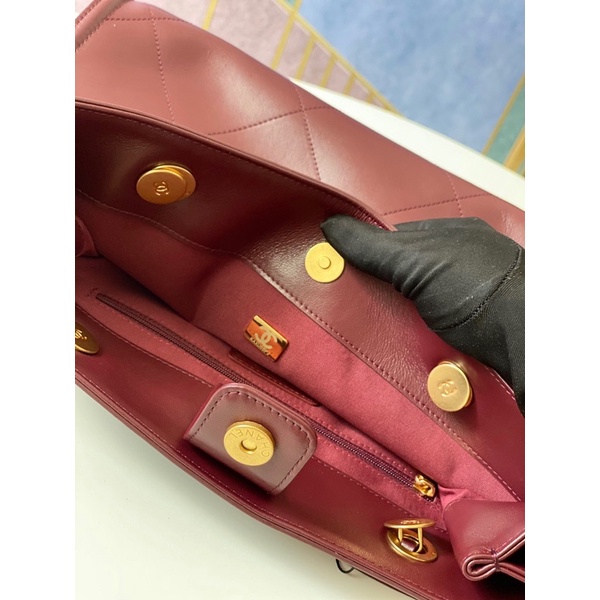 Túi xách nữ thương hiệu Chanel Channel 𝘾𝙝𝙖𝙣𝙚𝙡 CN bản size lớn da thật cao cấp màu đỏ đô hàng vip 1-1