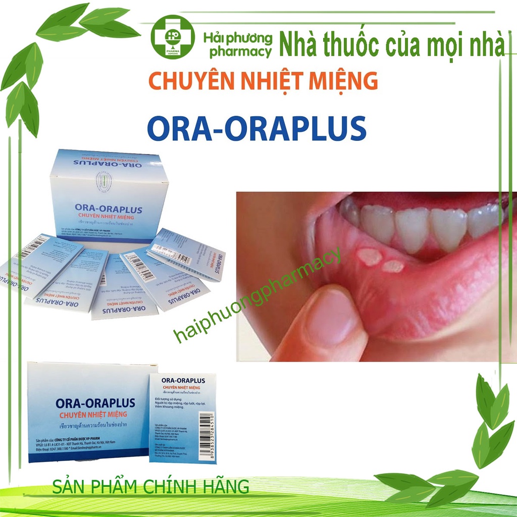 Nhiệt miệng ORA -ORAPLUS giúp làm sạch khoang miệng làm dịu mát khi bị nhiệt miệng hộp 30 gói
