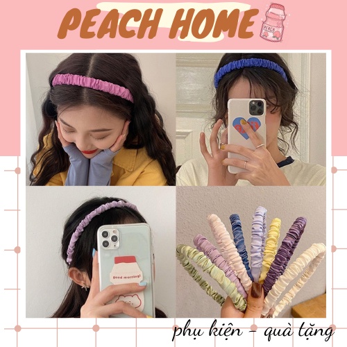 Bờm Cài Tóc Vải Nhún Mềm Mại Phong Cách Hàn Quốc Dễ Thương Băng Đô Rửa Mặt Vải Lụa Nhiều Màu Hot Trend