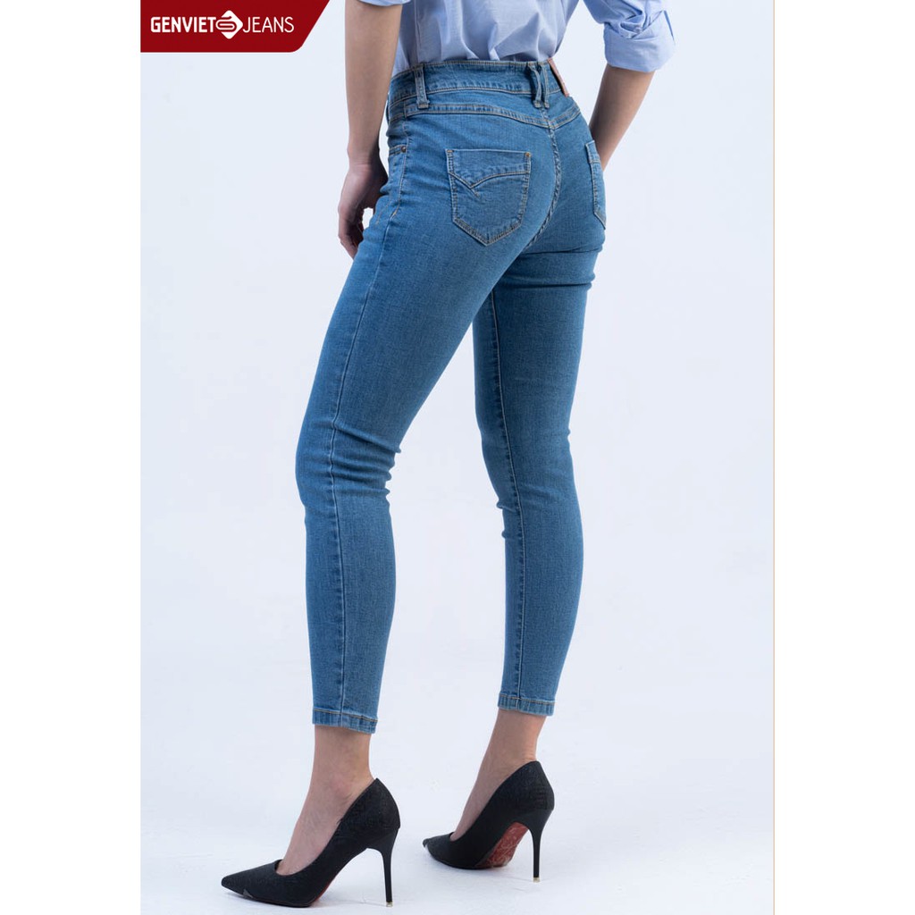 Quần Jeans dài Nữ DQ103J749 GENVIET