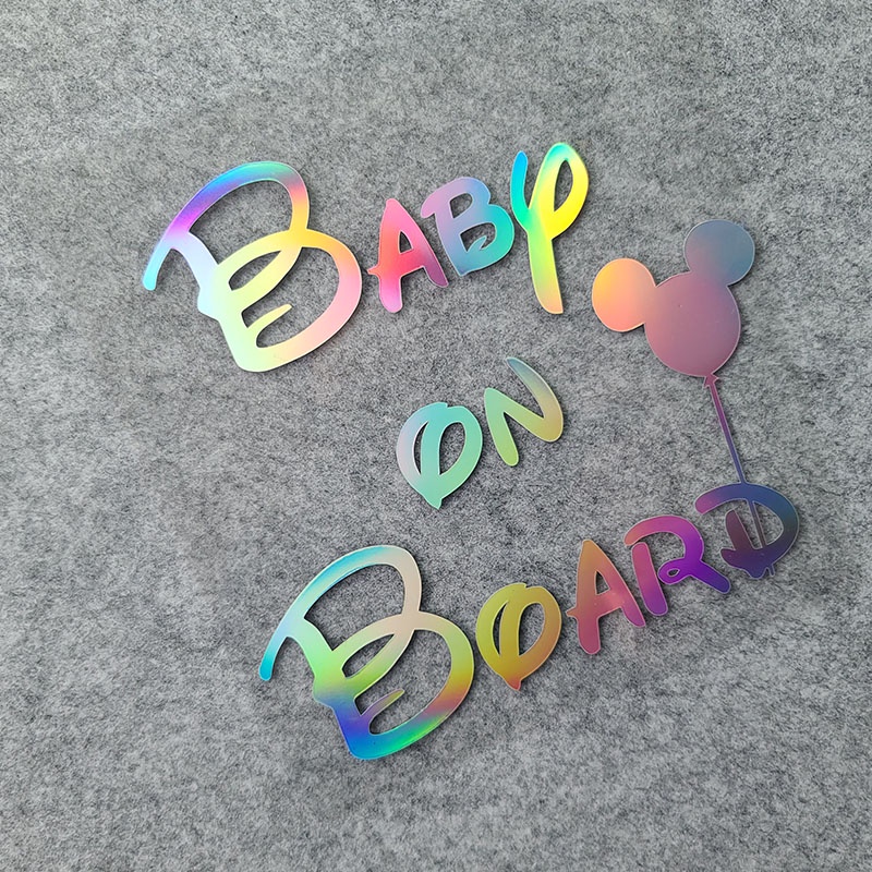 Miếng Dán Cảnh Báo In Chữ baby on board P-a366.baby on board Trang Trí Nội Thất Xe Hơi