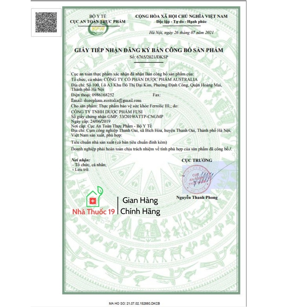 Sắt Ống 10ml Ferrolic III - Bổ Sung Sắt Hữu Cơ, Tái Tạo Hồng Cầu, Giảm Nguy Cơ Thiếu Máu (Hộp 20 ống)