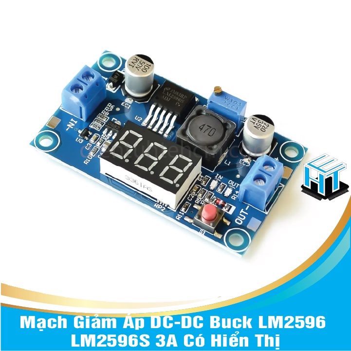 Mạch Giảm Áp DC-DC Buck LM2596 LM2596S 3A Có Hiển Thị