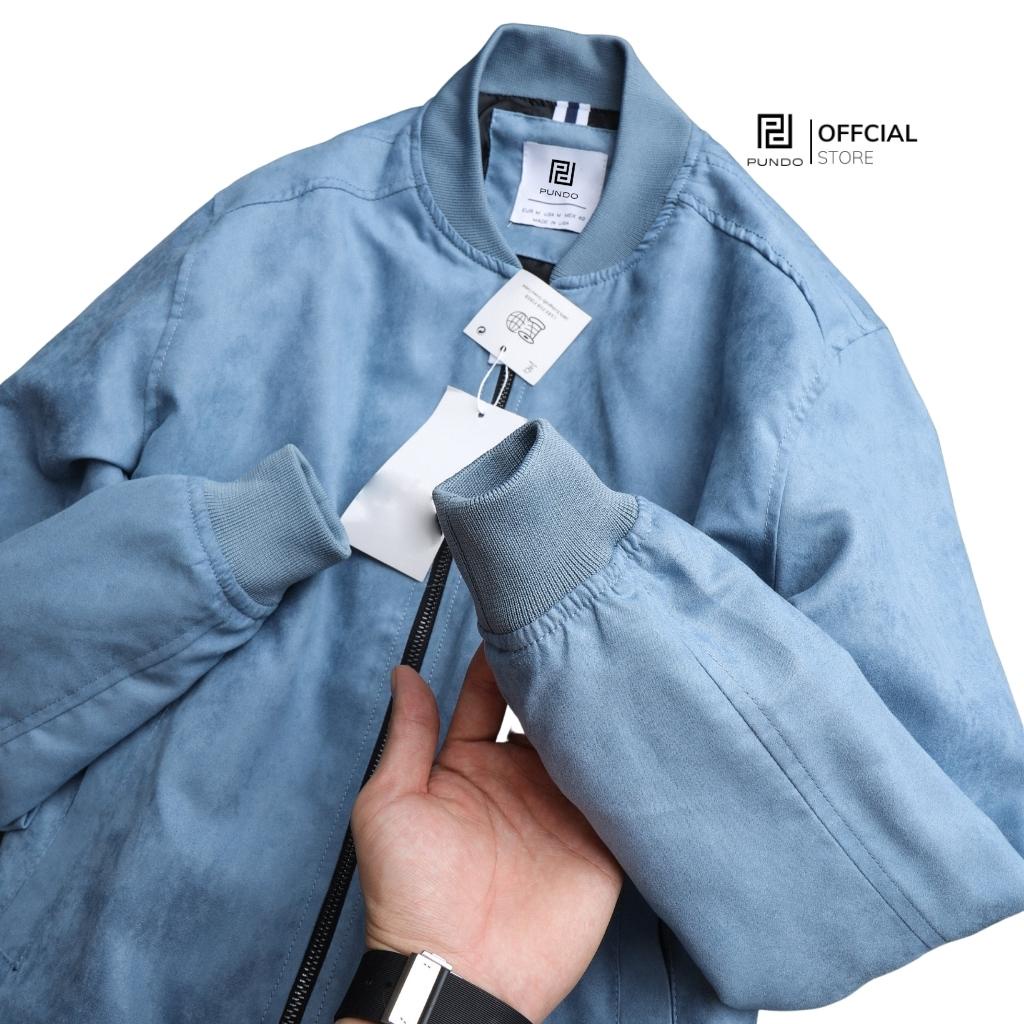 Áo khoác nam BOMBER chất da lộn cao cấp size đến 85kg PUNDO AKPD15
