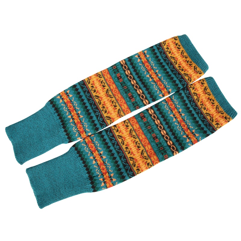 Tất Dệt Kim Dài Qua Gối Giữ Ấm Họa Tiết Kẻ Sọc Nhiều Màu Phong Cách Bohemian Cho Nữ