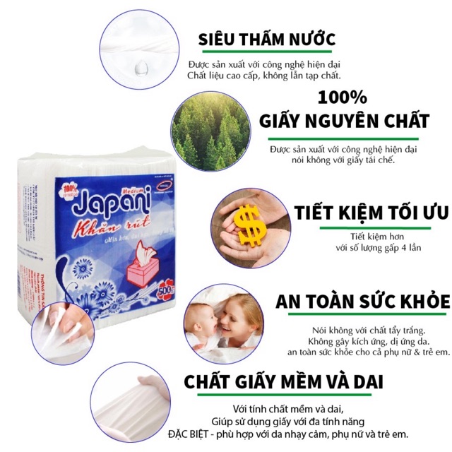 GIẤY VUÔNG 500 TỜ-JAPANI siêu dai - siêu dày giá rẻ - 100% bột giấy nguyên sinh
