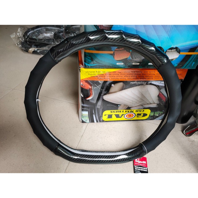 Bọc vô lăng carbon chữ D cut dạng gân xoắn cho xe elantra, kia , Seltos, Suzuki XL7 hàng chuẩn loại 1