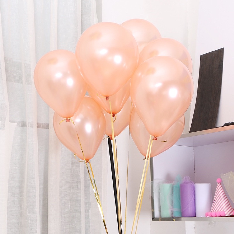 Set 10 bóng cao su nhũ size 10inch, bóng bay trang trí sinh nhật