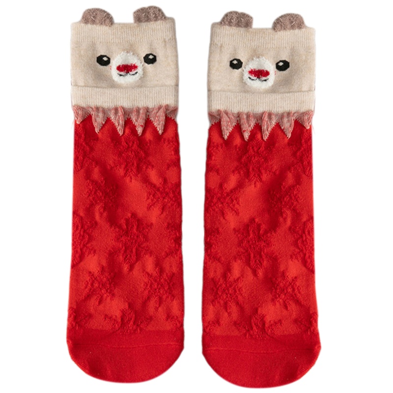 Vớ Cổ Trung In Họa Tiết Giáng Sinh Hoạt Hình 3D Phong Cách Nhật Bản Cho Nữ