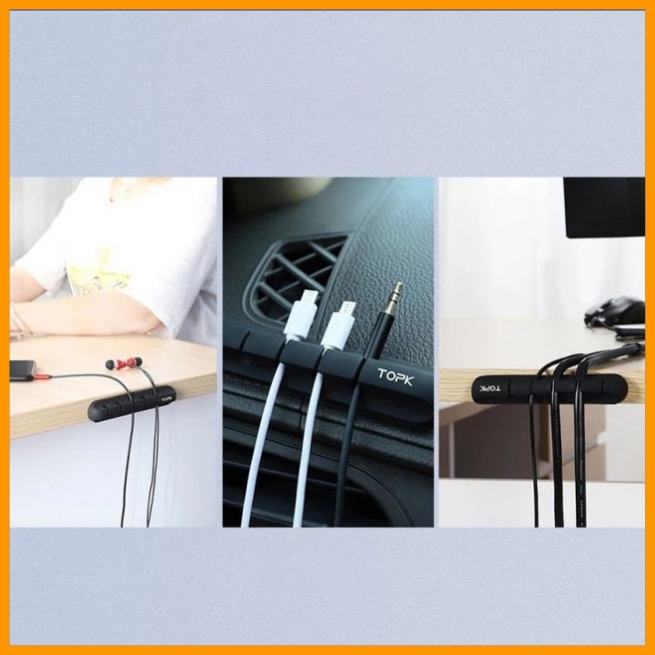 Đế Giữ Cáp Cố Định Chống Rối Cáp Sạc, Dây Chuột, Bàn Phím Topk L16 3 Ngăn, 5 Ngăn, 7 Ngăn