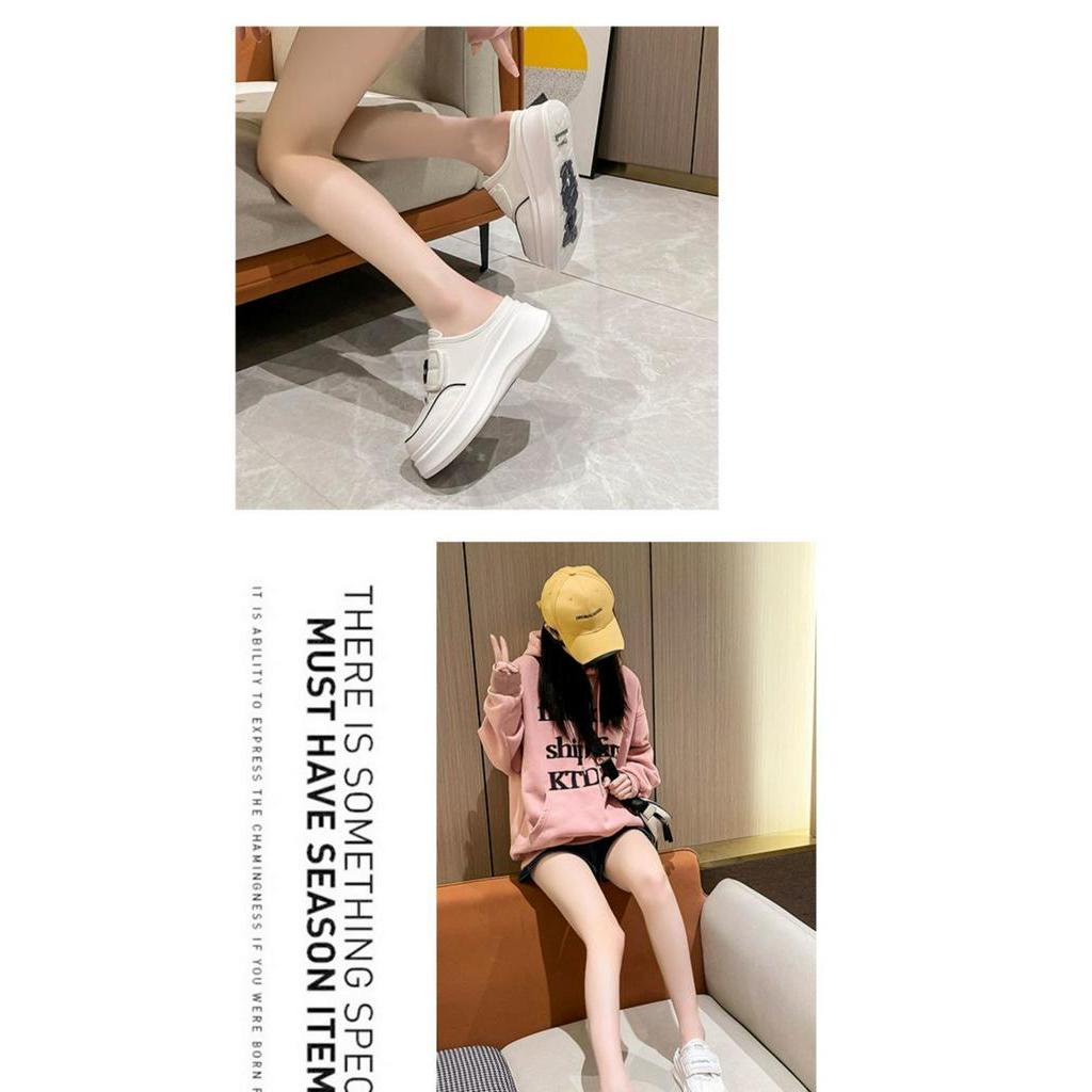 Dép Bánh Mì Bít Mũi Đế Dày Quai Dán Thời Trang Mùa Hè 2023 Mới Cho Nữ