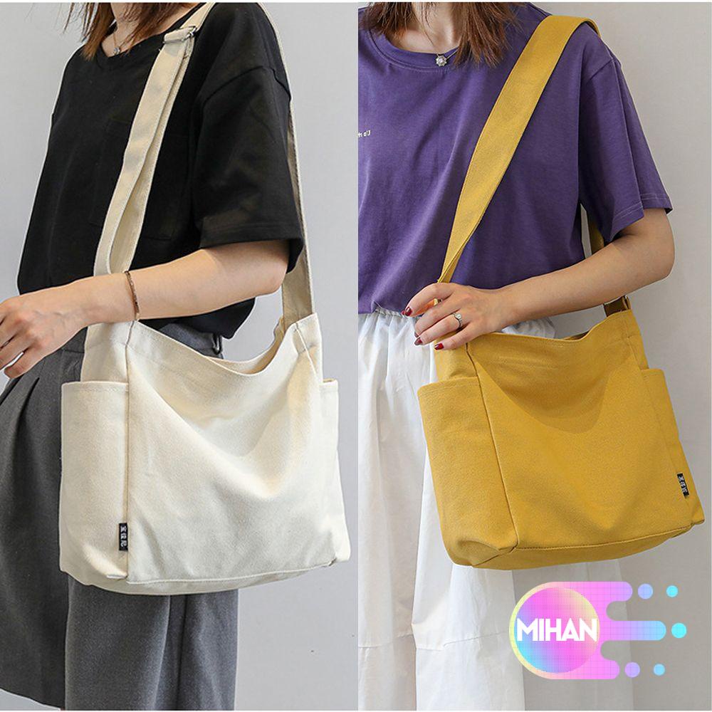 Túi Xách Đeo Chéo Vải Cotton Nhiều Màu Sắc Vintage MIHAN1 Dành Cho Nữ