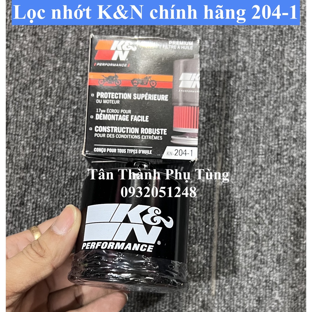 Lọc nhớt K&amp;N chính hãng 303 (cho Kawasaki), 204-1 (Phân khối lớn)