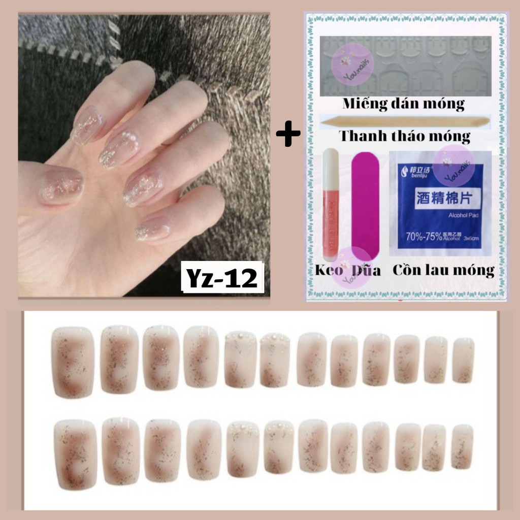 Móng tay giả đính đá kèm keo dài nhọn YOU NAILS (Mã Yz-12)