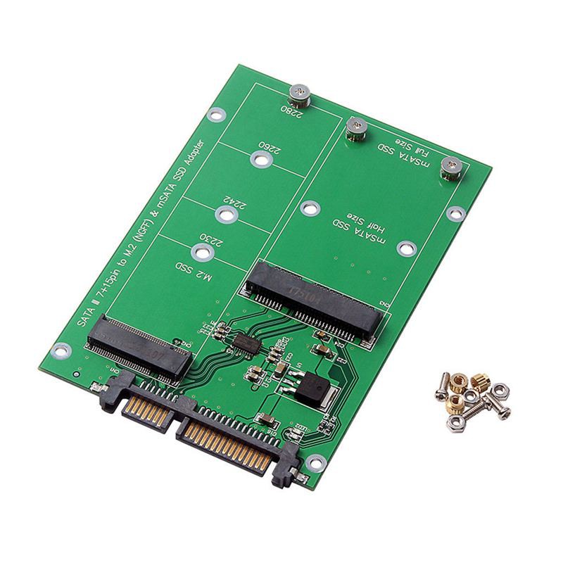 2.5 inch M.2 NGFF MSATA 2-in-1 Sized SSD to SATA III Converter Card