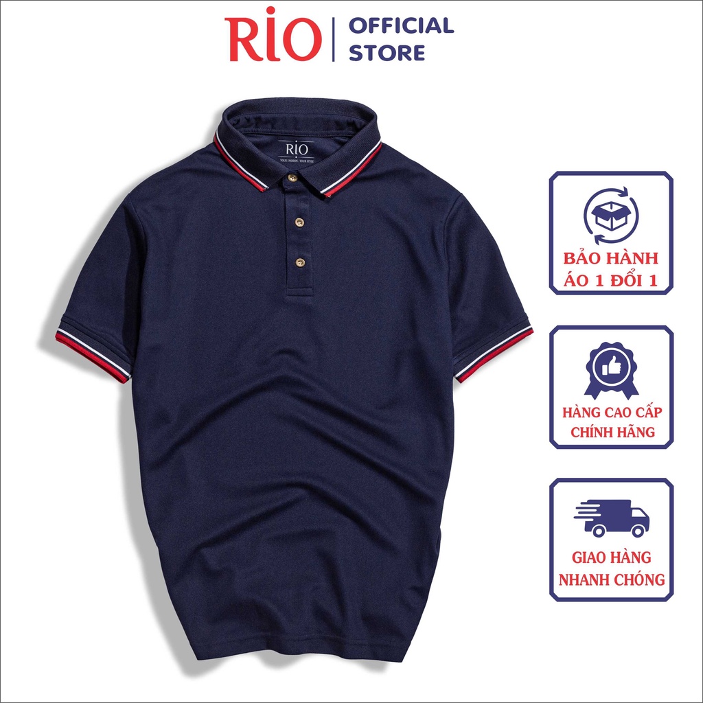 Áo Thun Nam, Áo Phông Nam Có Cổ, Cổ Trụ Tay Ngắn RIO thun cotton cao cấp dày dặn thoáng mát polo trơn hàng hiệu đẹp RIO5 | BigBuy360 - bigbuy360.vn