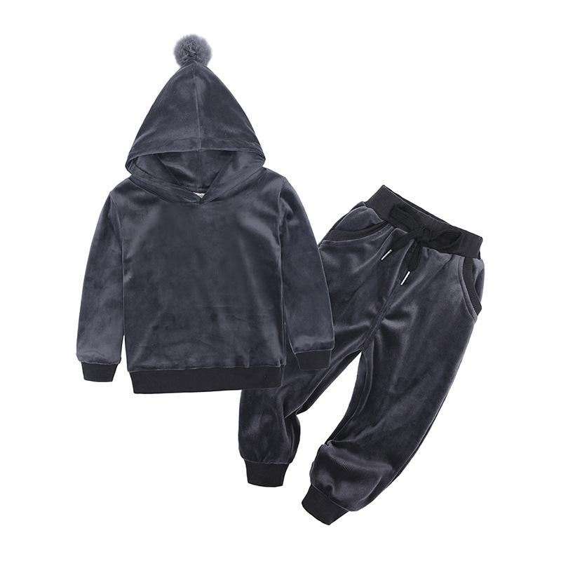 BEAR LEADER Bộ Đồ Thời Trang Thu Đông Gồm Áo Hoodie Và Quần In Họa Tiết Chú Gấu Dễ Thương Cho Bé Gái