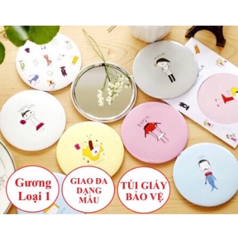 Gương soi mini bỏ túi hình dễ thương cho người