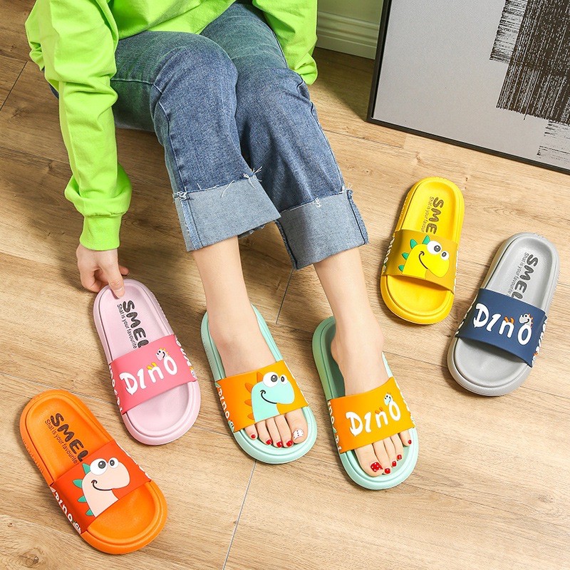 Dép quai ngang Khủng long DINO SMELL đế dẻo đế mềm thời trang đi chơi đi trong nhà Size 36-43