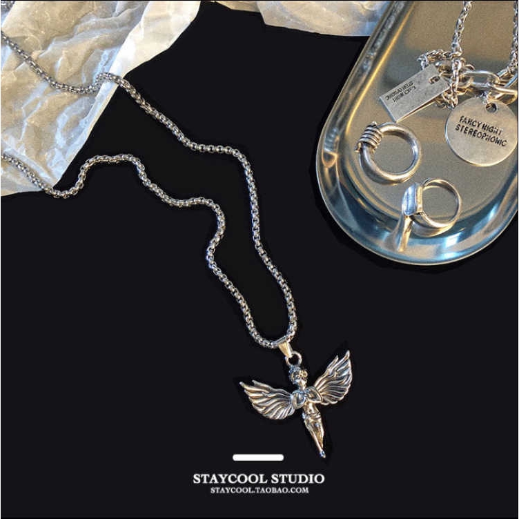 [Giao Hàng Miễn Phí] Dây Chuyền Mặt Hình Đôi Cánh Thiên Thần Nhỏ Độc Đáo Phong Cách Hip Hop 2245