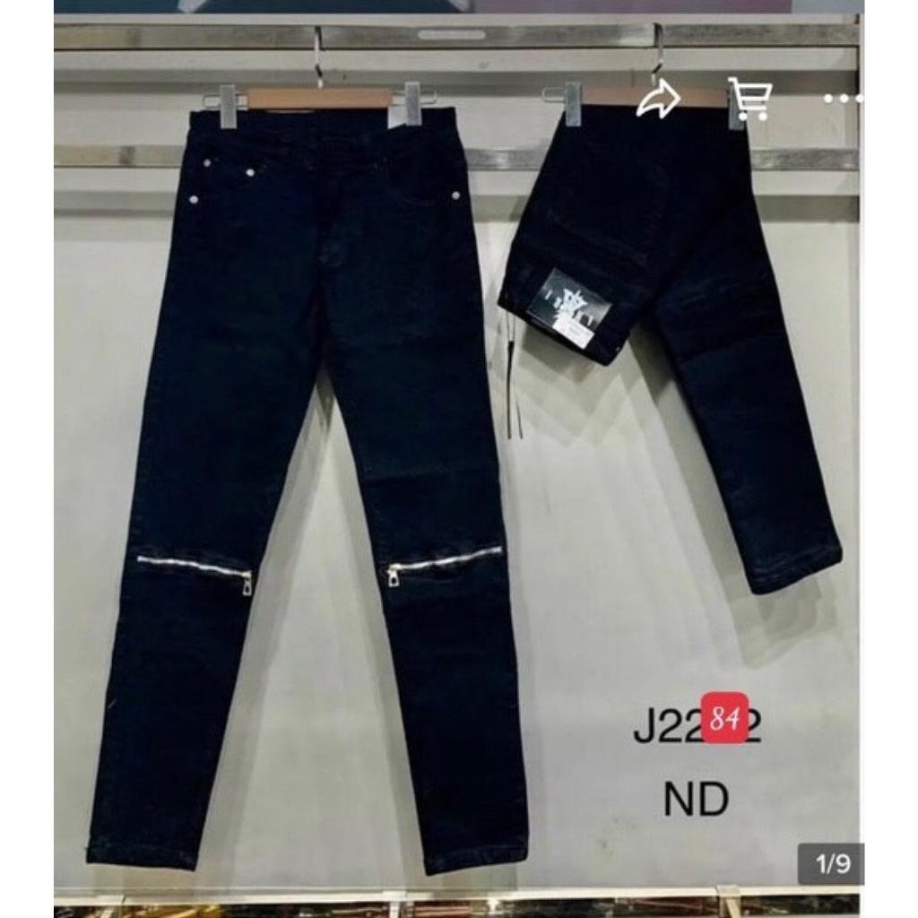 Quần jean nam xanh nhạt trơn rách gối chất bò cao cấp co dãn 4 chiều đẹp from dáng rin xanh bạc skinny YuMy YM81