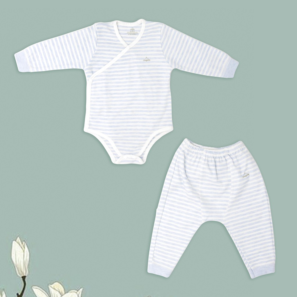 Set bodysuit dài tay kèm quần rời cho bé từ sơ sinh 100% Cotton ComfyBaby size từ 0-12 tháng hàng chính hãng