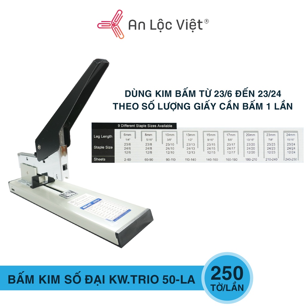 Bấm kim số đại KW.Trio 50-LA / số lớn KW.Trio 50-SA - chính hãng