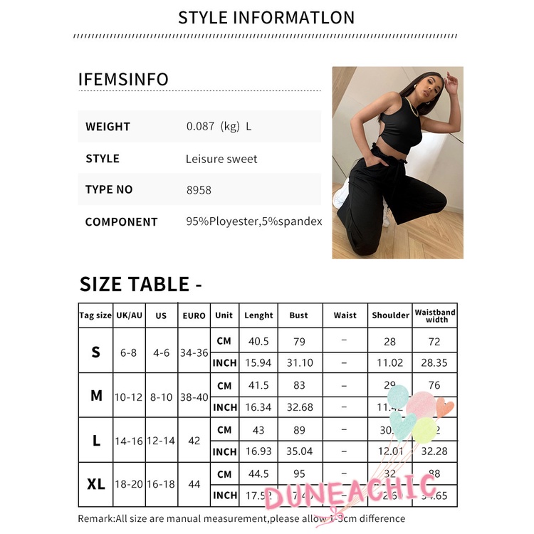 DUNEA Áo Tank Top Cổ Tròn Màu Trơn Hở Lưng Gợi Cảm Cho Nữ