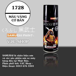 Chai sơn xịt sơn xe máy samurai mã 1728 màu vàng - vjc sài gòn