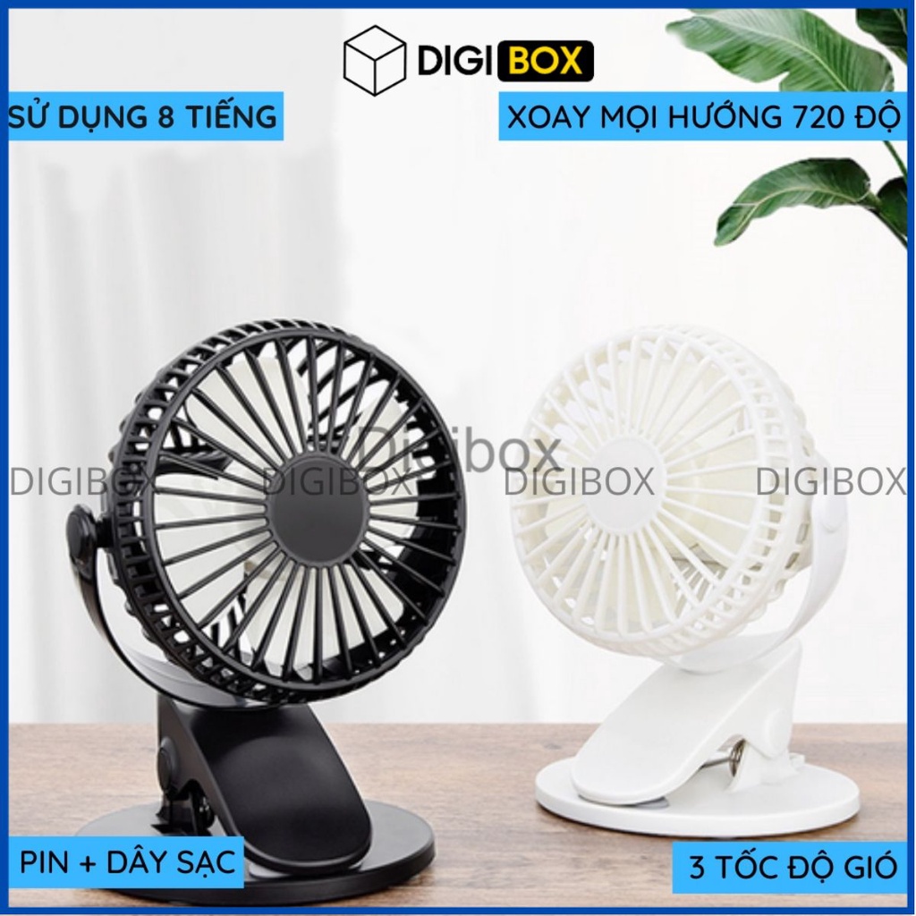 Quạt mini cầm tay, để bàn sạc pin 3 cấp độ giá rẻ chạy êm QD01