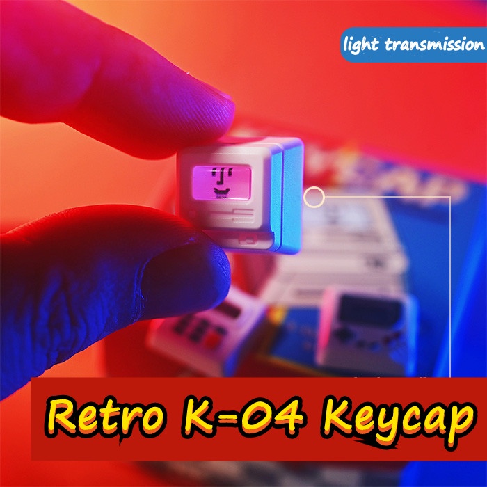 Retro K04 Keycap 3 trong 1 Chất liệu ABS truyền sáng cổ điển Bàn phím cơ dễ thương Keycap K-04
