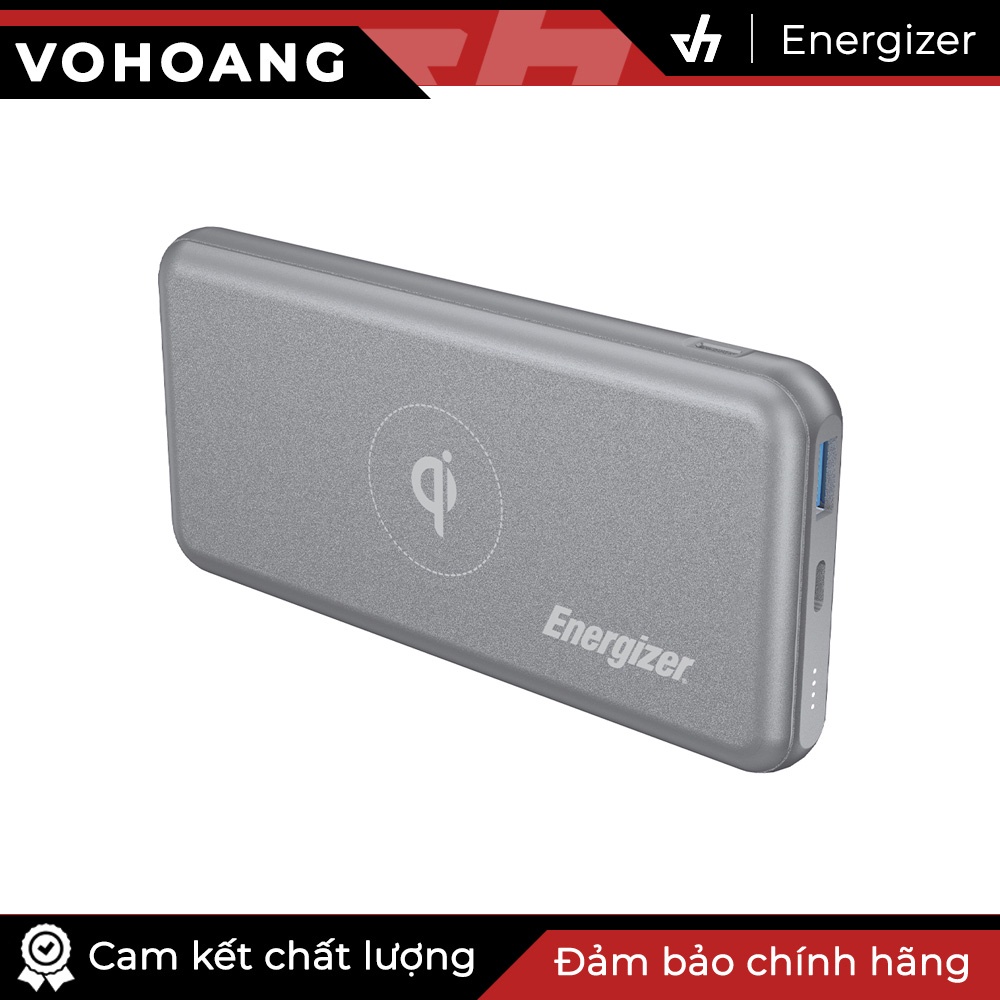 Sạc dự phòng không dây Qi 10W 10000mAh chính hãng Energizer QE10007PQ