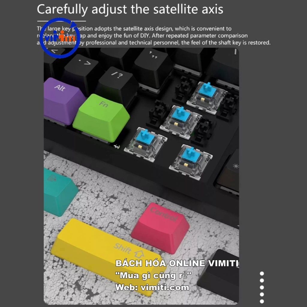 Bàn phím cơ không dây điều khiển 3 thiết bị, 87 phím, nghe thật êm tại Ajazz K870T Full Led.