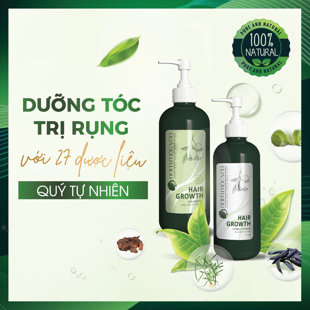 Dầu gội thảo mộc gội - xả Nam Mộc Yến - Giảm rụng và ngăn rụng tóc gấp 5 lần