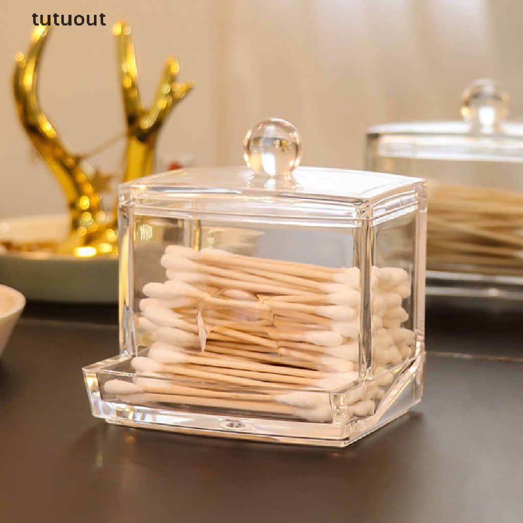 Hộp Đựng Bông Tăm Bằng Acrylic Trong Suốt Tiện Dụng