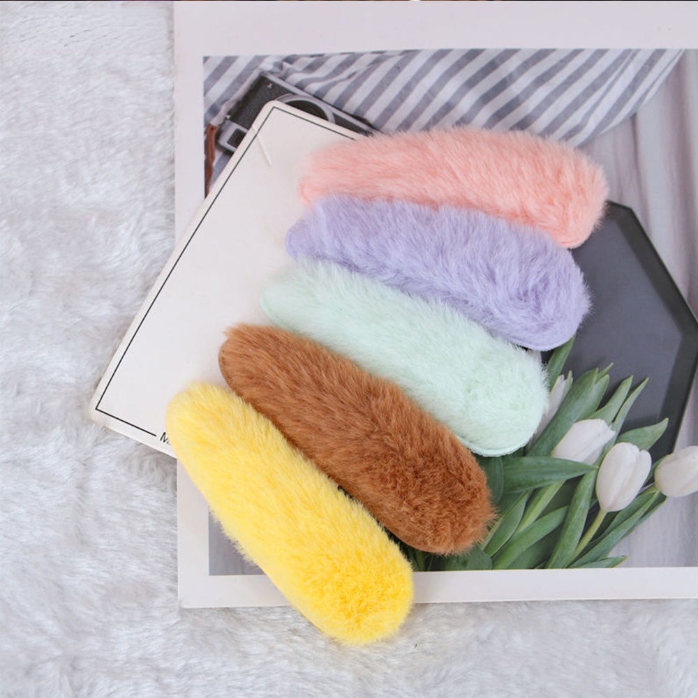 Kẹp tóc phối lông thời trang phong cách Hàn Quốc cho nữ