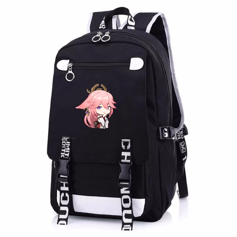 Balo nam nữ in hình nhân vật YAE MIKO game GENSHIN IMPACT anime chibi Thiết kế thông minh đi học tiện lợi